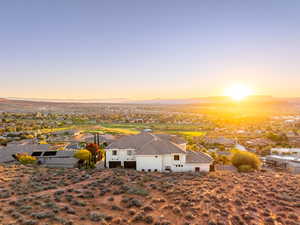 Aerial view of residential area
