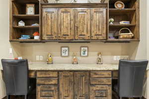 Home office with built in study area