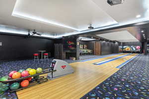 Recreation room with bowling