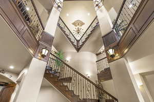 Stairway with a high ceiling