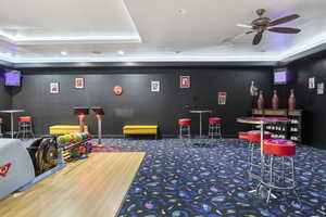 Playroom featuring a ceiling fan