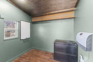 Interior space with dark wood finished floors