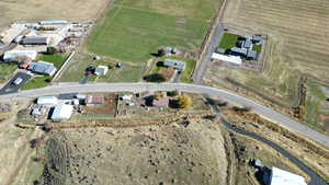 Aerial view of property's location with rural landscape