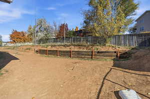 View of property's yard potential f/patio, gardening & animals