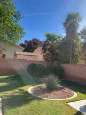 View of fenced backyard