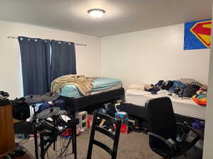 Bedroom with carpet flooring