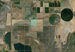 Aerial view of property's location with property parcel outlined