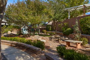 View of fenced backyard