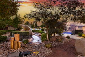 View of home's community featuring a patio and a swimming pool