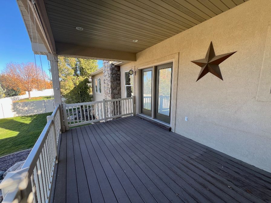 Walkout upstairs balcony off of dining room.