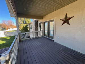 Walkout upstairs balcony off of dining room.