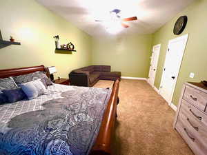 Another view of downstairs bedroom with walk in closet.