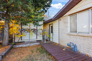 Wooden terrace with a gate