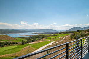 View of mountain background with a nearby body of water