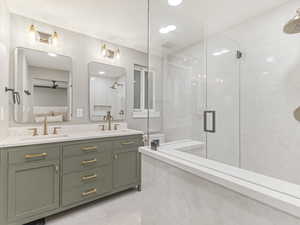 Primary suite with remodeled bath