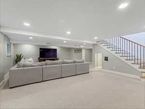 large open basement family room