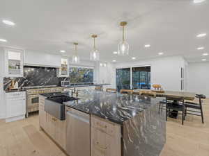 Custom island with waterfall front