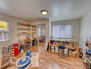 Rec room/ 2nd Bedroom with light wood-type flooring