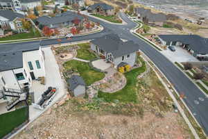 Aerial perspective of suburban area