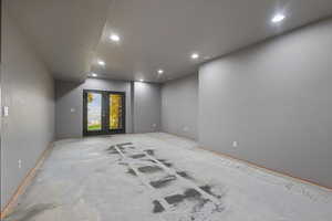 Spare room featuring recessed lighting