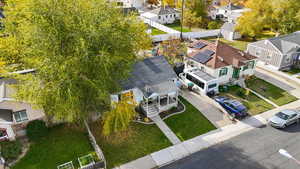 Aerial view of residential area