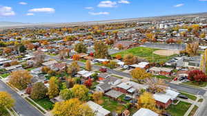 Aerial view of residential area