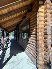 View of side of property with log siding