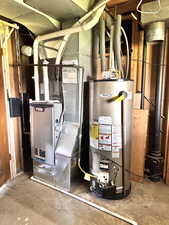 Utilities with water heater and heating unit