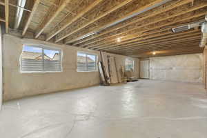 View of below grade area