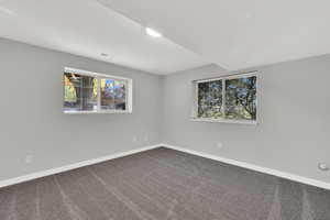 Unfurnished room featuring carpet floors