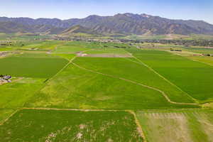 Aerial view of sparsely populated area featuring mountains