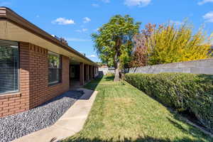 View of fenced backyard