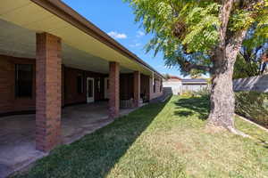 View of yard featuring a patio