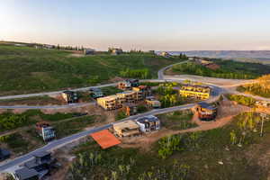 Aerial view at dusk