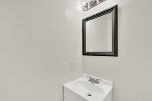 Bathroom featuring vanity