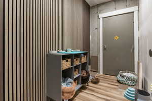 Safe room with gun safe door