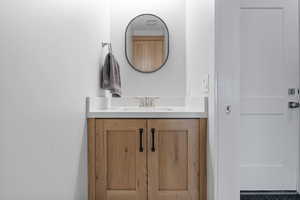 Bathroom featuring vanity