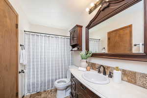 Bathroom -access to bedroom or hall.