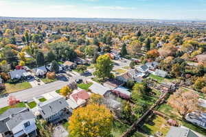 Aerial view of residential area