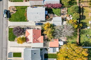 Aerial perspective of suburban area