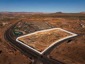 Aerial view of property's location featuring mountains and rural landscape