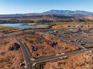 Drone / aerial view of a water and mountain view