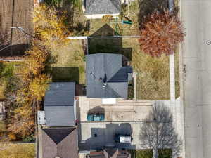 Aerial perspective of suburban area