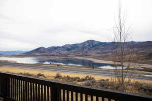 Mountain view featuring a large body of water