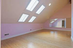 Bonus room with lofted ceiling and light wood-type flooring