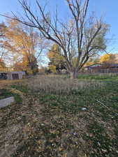 View of yard featuring an outdoor structure