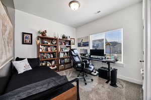 Bedroom 1 - used as Office with carpet and baseboards
