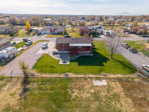 Aerial perspective of suburban area