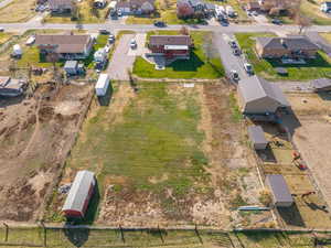 Aerial perspective of suburban area