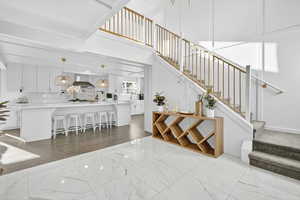 Stairway with marble finish flooring